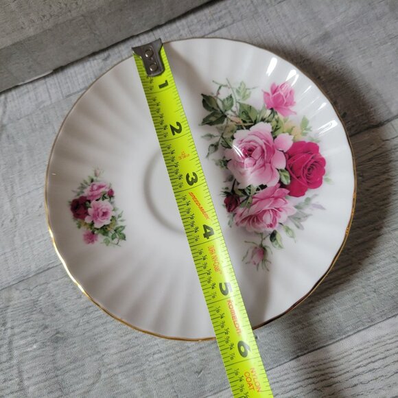 Royal Winchester Bone China Tea Cup & Saucer Set With Pink & Red Roses Gold Trim - Picture 7 of 7